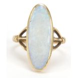 9ct gold cabochon opal ring, size R, 6.0g : For Further Condition Reports, Please Visit Our Website,