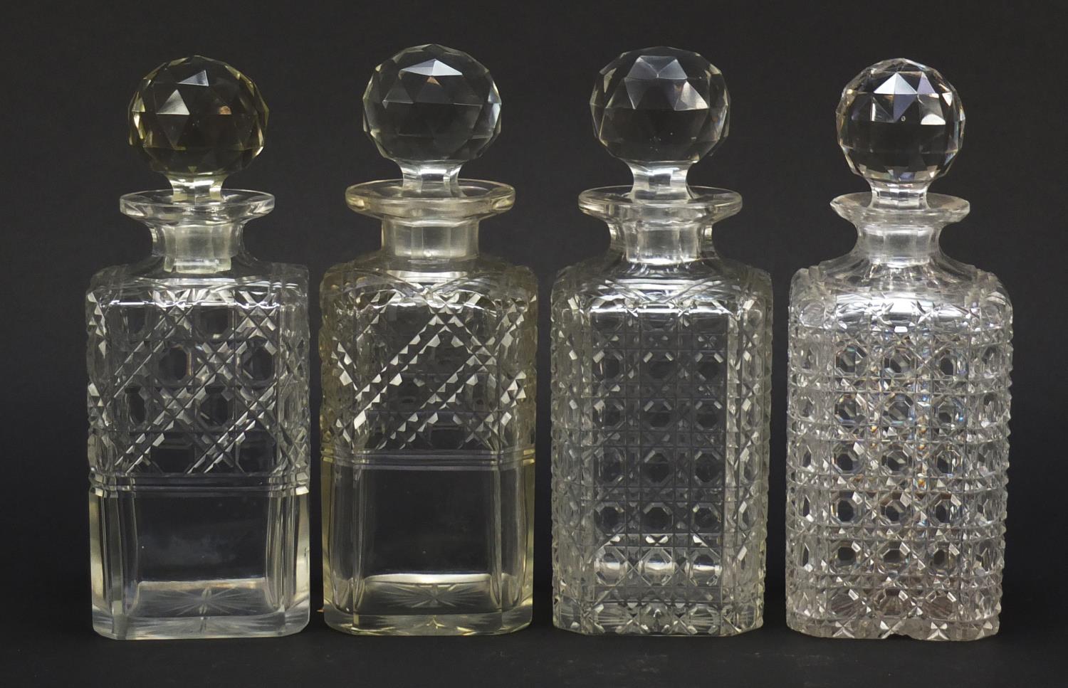 Nine 19th century cut glass decanters with stoppers, each approximately 22.5cm high : For Further - Image 6 of 17