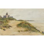 Fred W Wright - Coastal scene, watercolour, mounted, framed and glazed, 46cm x 29cm excluding the