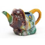 Victorian Majolica teapot in the form of a Chinaman, 23cm in length : For Further Condition