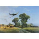 Frank Wootton - Down on the farm, Battle of Britain 1940, print in colour, signed by the artist