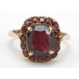 9ct gold garnet ring, size N, 3.2g : For Further Condition Reports Please Visit Our Website, Updated