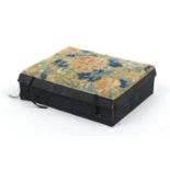 Chinese silk embroidered jewellery box, 28cm wide : For Further Condition Reports Please Visit Our