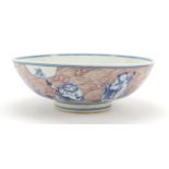 Chinese blue and white with iron porcelain bowl, hand painted with figures, six figure character