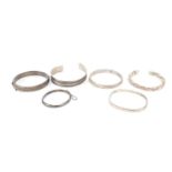Six silver bracelets and bangles, 106.8g : For Further Condition Reports Please Visit Our Website,