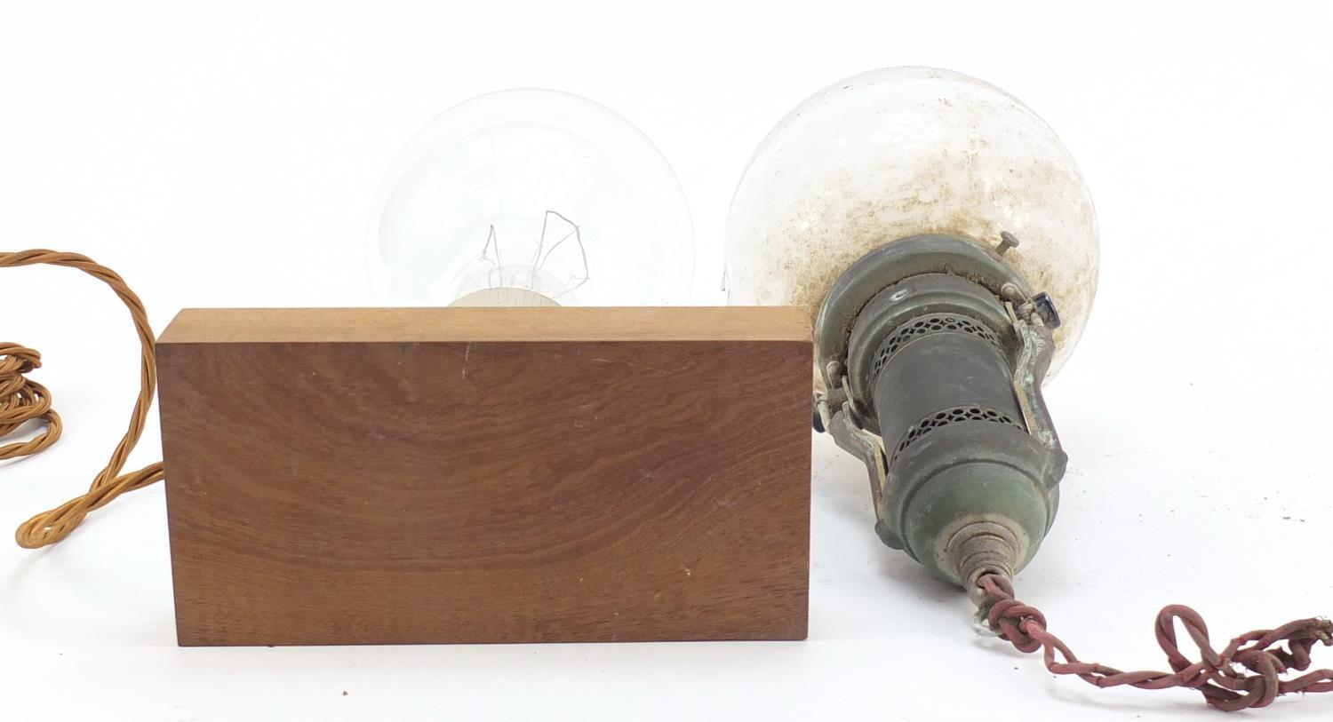 Two large Industrial style bulbs, one on a gimbal support, the other mounted on a wooden block, - Image 7 of 7