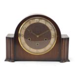 Smith's Westminster chiming mantle clock with Arabic numerals, 32cm wide : For Further Condition