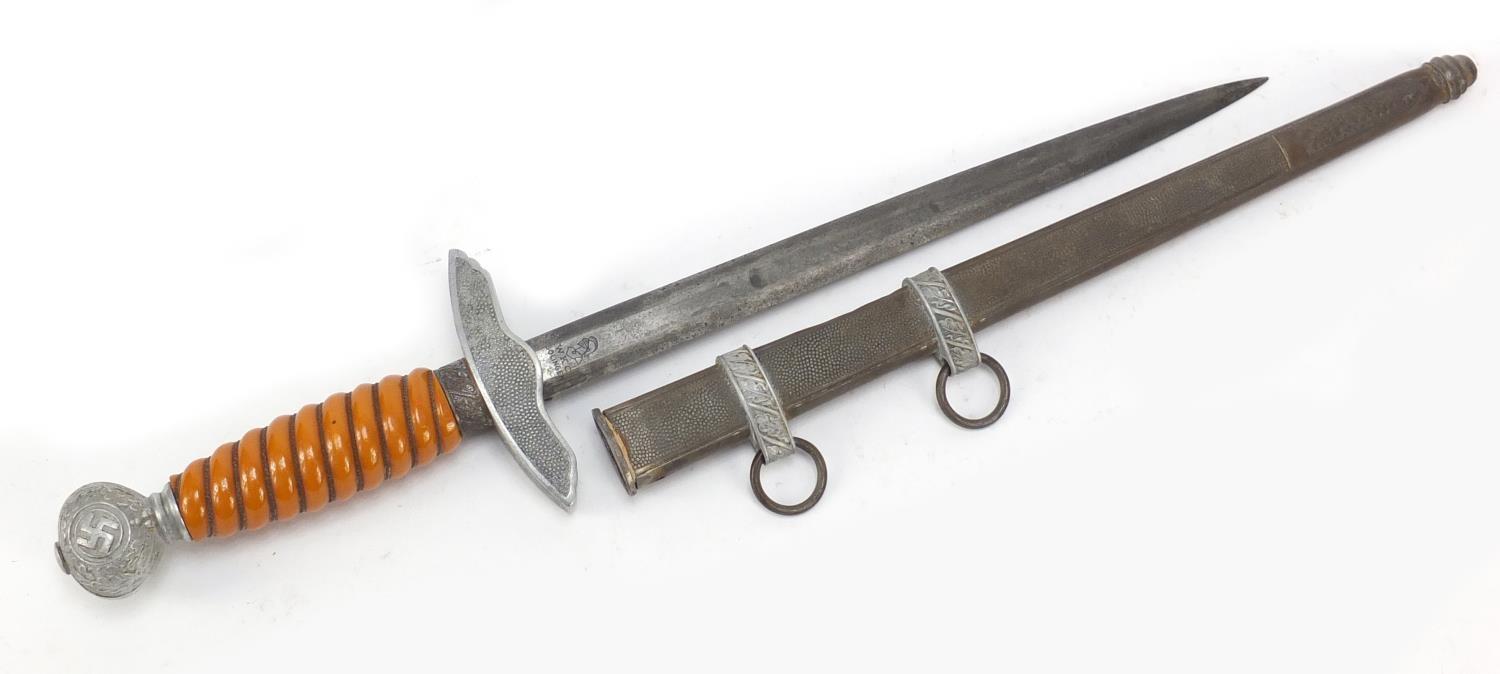German military World War II Luftwaffe de-Nazied crossguard dagger with scabbard, by WKC, 42.5cm - Image 3 of 5