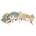 Collection of vintage watchmaker's parts including springs : For Further Condition Reports Please