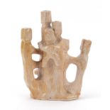 Modernist pottery candle holder, indistinctly incised, 4.5cm high : For Further Condition Reports