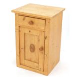 Pine pot cupboard, 65cm H x 43cm W x 37cm D : For Further Condition Reports Please Visit Our