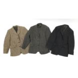 Three gentlemen's Harris tweed jackets : For Further Condition Reports Please Visit Our Website,