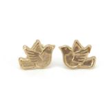 Pair of 9ct gold bird earrings, 7mm in length, 0.3g : For Further Condition Reports Please Visit Our