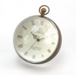 Large globular desk clock, 8cm in diameter : For Further Condition Reports Please Visit Our Website,