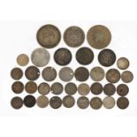 18th century and later British silver coinage including Victorian half-crowns and an 18th century