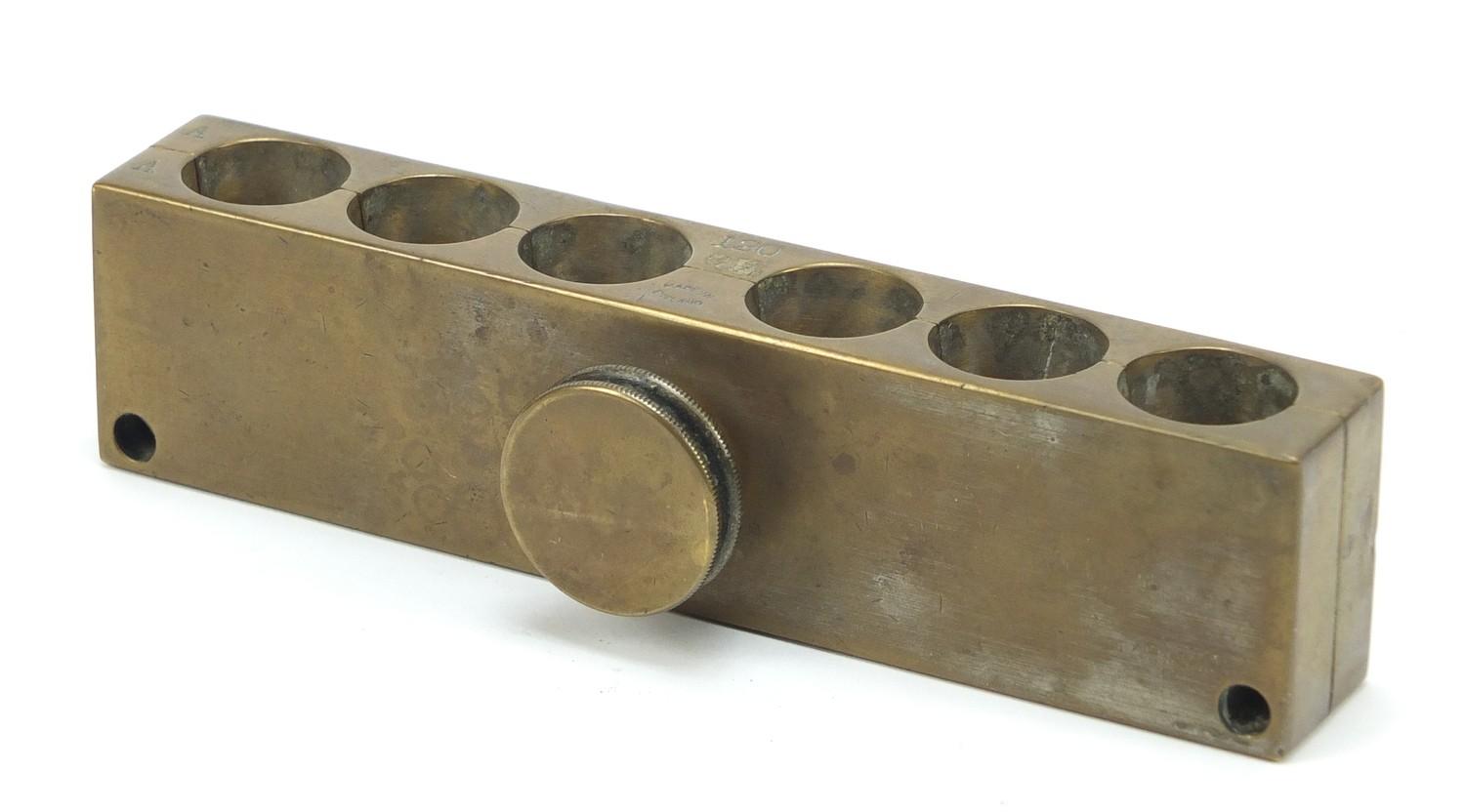 Military interest bullet mould, impressed 120 GR made in England, 16.5cm wide : For Further