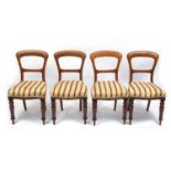 Set of four Victorian walnut dining chairs, 90cm high : For Further Condition Reports Please Visit