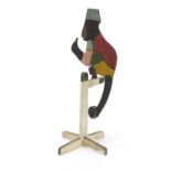 Antique novelty wooden rocking monkey, 40cm high : For Further Condition Reports Please Visit Our