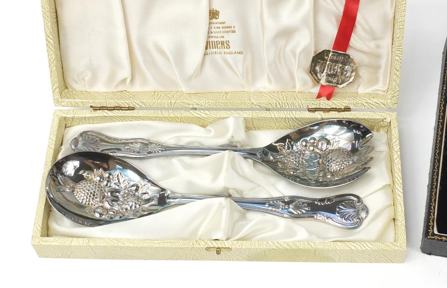 Five cutlery sets housed in fitted boxes, the largest 27.5cm wide : For Further Condition Reports - Image 5 of 15