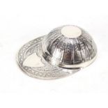 Sterling silver caddy spoon in the form of a jockey's cap, 5.5cm in length, 15.6g : For Further