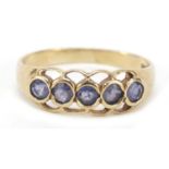 9ct gold purple stone ring, size M, 2.1g : For Further Condition Reports Please Visit Our Website,