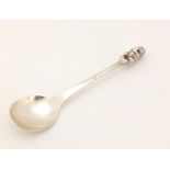 Continental silver spoon with squirrel terminal, impressed makers mark, 17cm in length, 60g : For