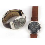 Two Swatch chronograph wristwatches, the largest 47mm in diameter : For Further Condition Reports