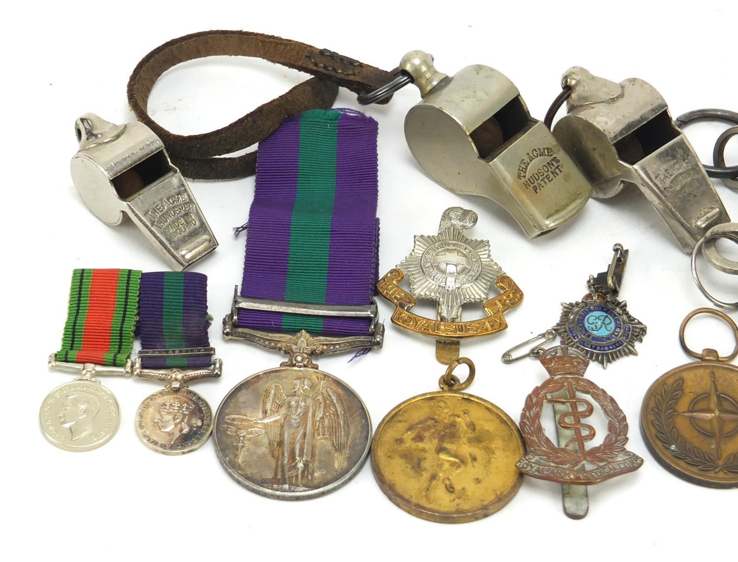 British militaria including a World War II General Service medal with Palestine bar awarded to - Image 2 of 8