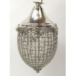 French style bag chandelier with ornate metal mounts, 56cm high : For Further Condition Reports