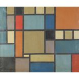 After Piet Mondrian - Abstract composition, geometric shapes, oil on canvas, details verso,