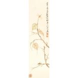 Attributed to Baishi Qi - Leaves and insects, Chinese ink and watercolour on paper with