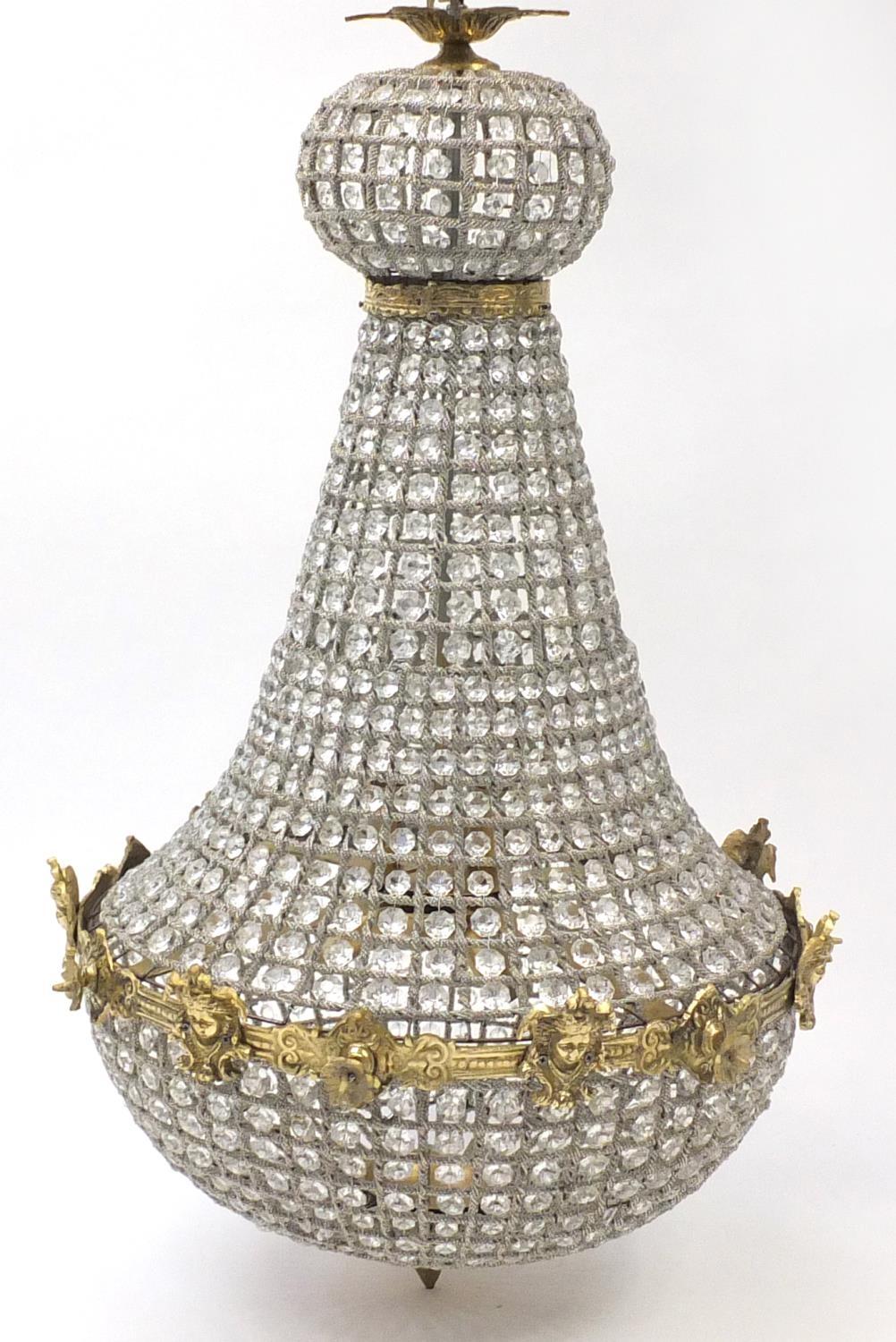 Large French style chandelier with gilt metal mounts, 90cm high : For Further Condition Reports - Image 2 of 4