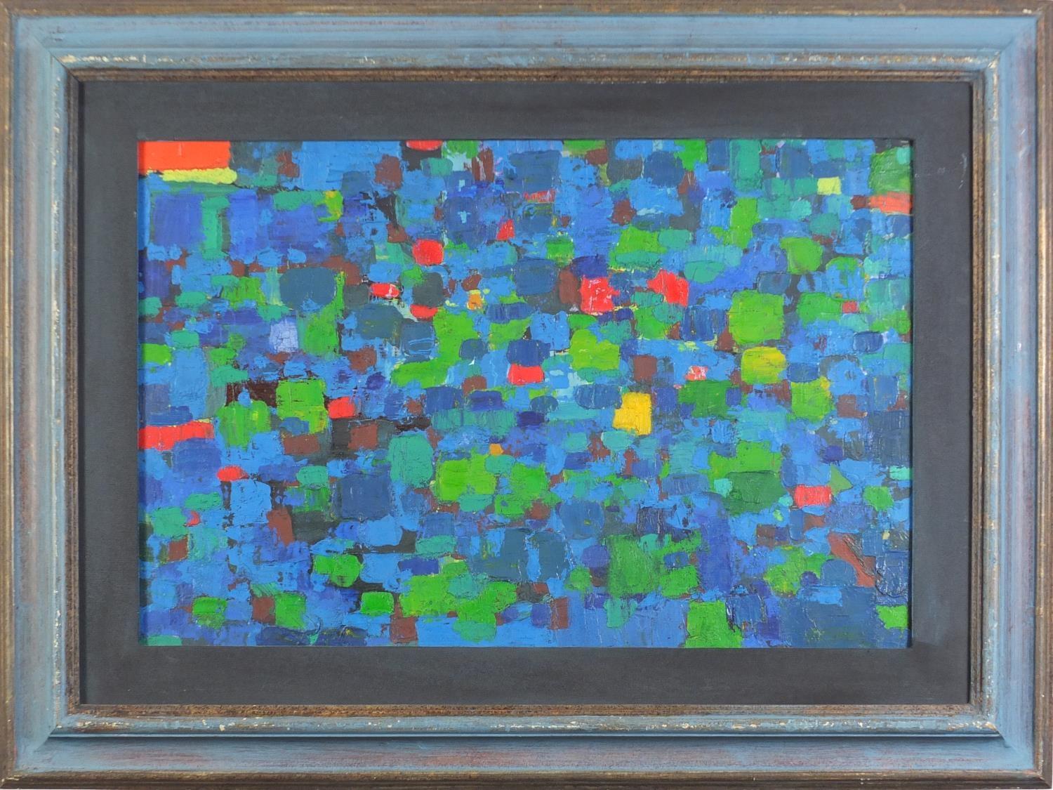 Geoffrey Raymond Reeve - Abstract composition, oil on canvas laid on paper, mounted and framed, 58cm - Image 2 of 4