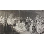 After John Philip - Coronation of Queen Victoria, black and white engraving, mounted and framed,