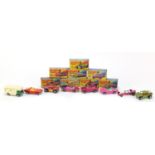 Eight vintage Matchbox Superfast die cast vehicles with boxes, comprising numbers 13, 30, 40, 40,