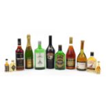 Alcohol including Glenfiddich whiskey, Dry London gin, Famous Grouse and Captain Morgan rum : For