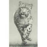 Kevin Hayler - The chase, pencil signed print, mounted, framed and glazed, 28cm x 18cm excluding the