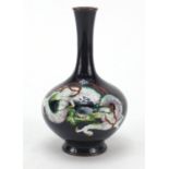 Japanese cloisonn? vase enamelled with a dragon, 13cm high : For Further Condition Reports Please