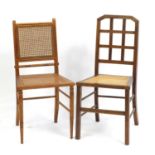 Two occasional chairs with cane seats : For Further Condition Reports Please Visit Our Website,