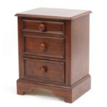 Mahogany three drawer pedestal chest, 66cm H x 50cm W x 40cm D : For Further Condition Reports