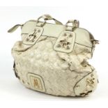Ladies Marciano cream leather handbag, 45cm wide : For Further Condition Reports Please Visit Our