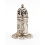 Henry William Curry, Victorian silver peperette in the form of a lighthouse with repousse? work,