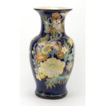 Large Chinese porcelain vase hand painted with flowers, 53cm high : For Further Condition Reports