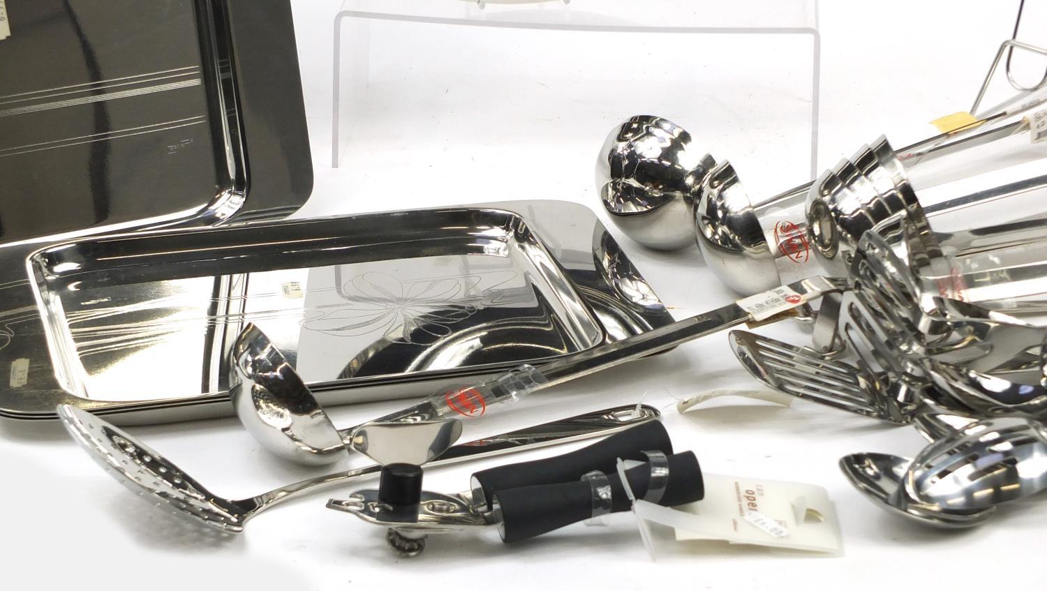 As new stainless steel kitchenalia including serving dishes, ladles and utensils : For Further - Image 3 of 6