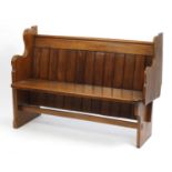 Oak pew, 91cm H x 125cm W x 50cm D : For Further Condition Reports Please Visit Our Website, Updated