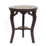 Anglo Indian occasional table with circular under tier, 72cm high x 60cm in diameter : For Further