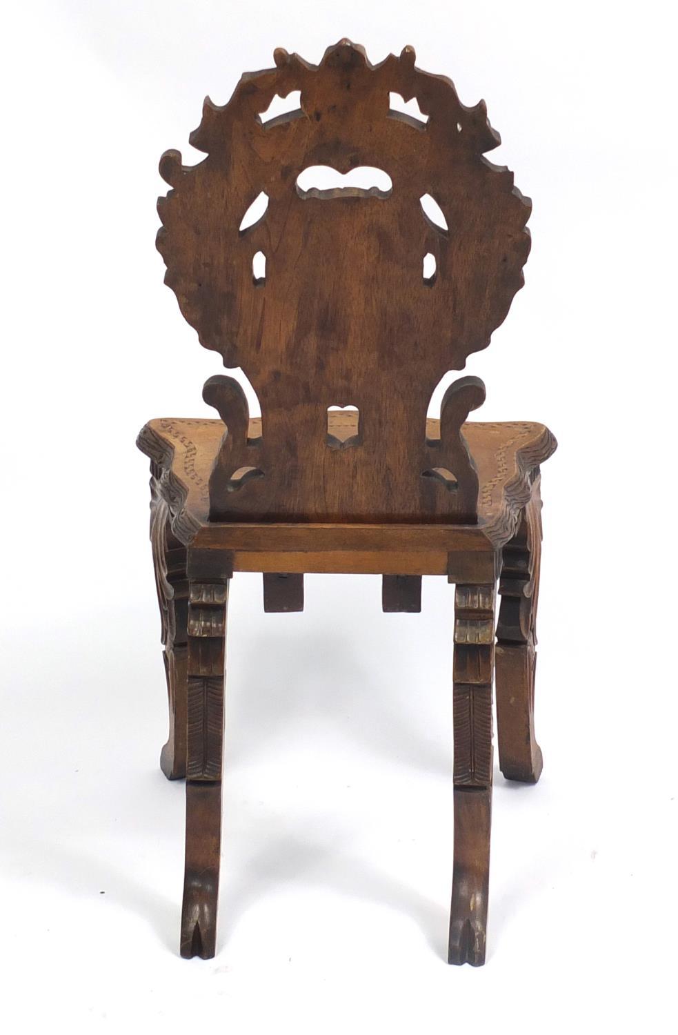 Continental hall chair inlaid with deer, 90cm high : For Further Condition Reports Please Visit - Image 6 of 6