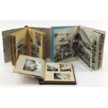 Two vintage Japanese black and white photograph albums and a photographic book entitled Our