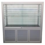 Vangis illuminated display cabinet with sliding glass doors, 159cm H X 150cm W x 60cm D : For