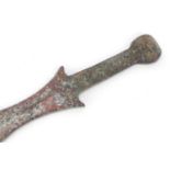 Islamic patinated bronze short sword, 38cm in length : For Further Condition Reports Please Visit